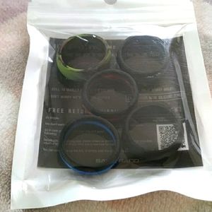 Saco band - men's silicone rings 5 pack size 12